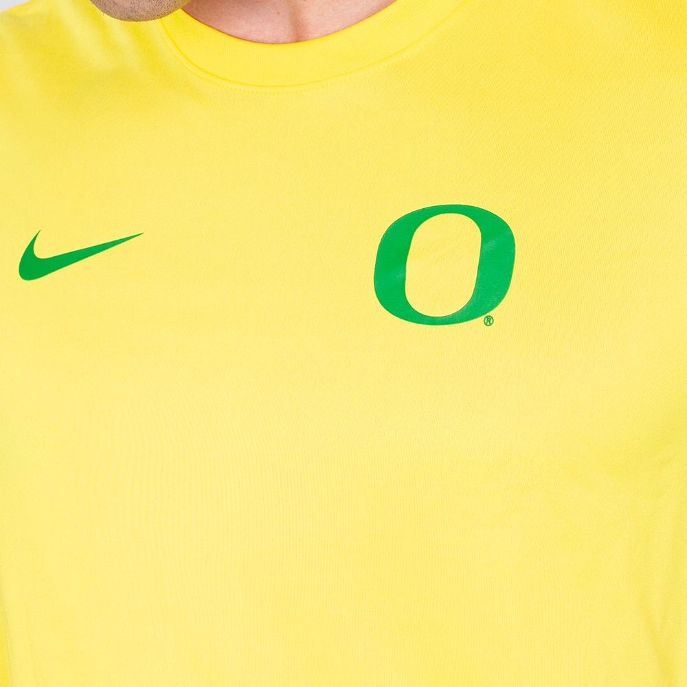 Classic Oregon O, Nike, Yellow, Crew Neck, Performance/Dri-FIT, Men, Legend, Sideline, T-Shirt, 883772